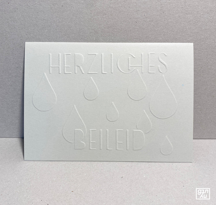 GINNY - Prägekarte "Herliches Beileid" (Tränen)