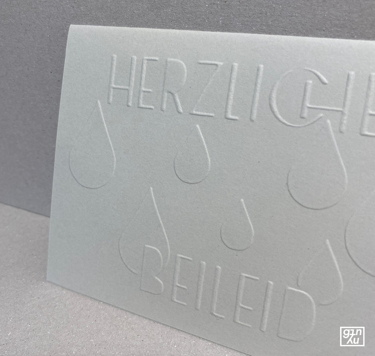 GINNY - Prägekarte "Herliches Beileid" (Tränen)