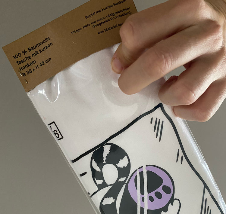 GINNY - Borsa in cotone unica "Gatto nella borsa"