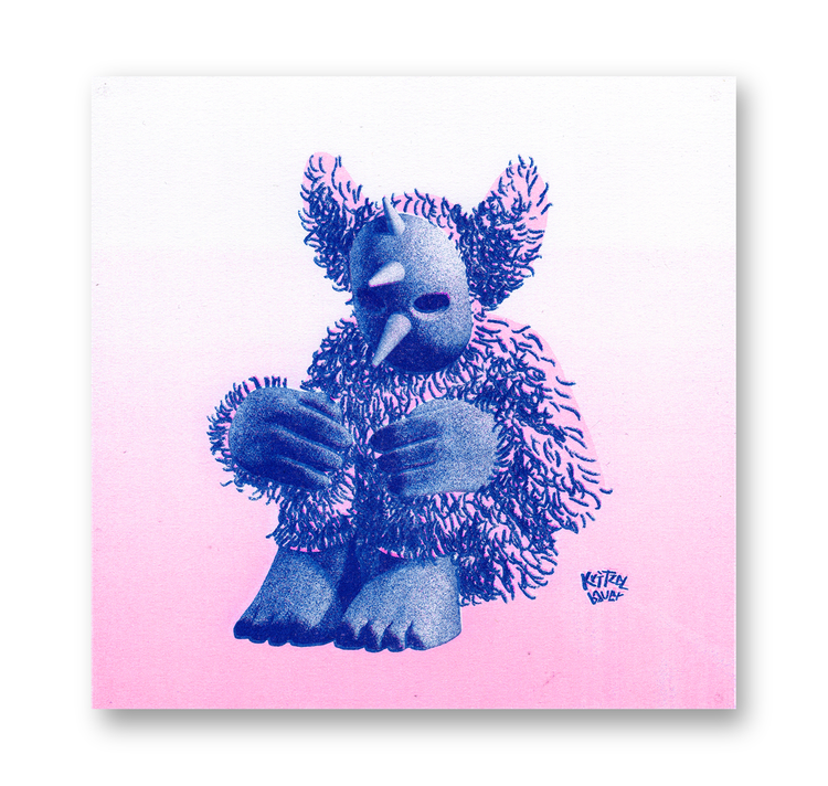 Kritzelbauer – Poster "Blu/Rosa sopraffatto"