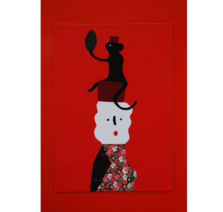 Martina Walther - Postkarte "Figur mit Affe"