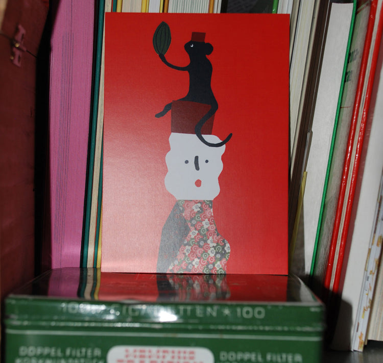 Martina Walther - Postkarte "Figur mit Affe"