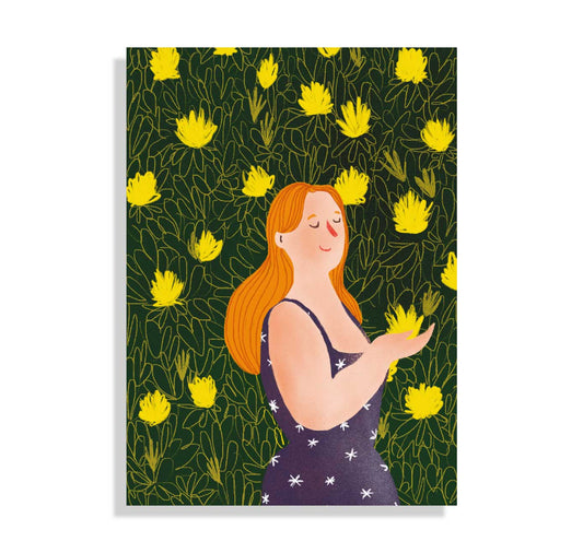 Milena Schnell - Postkarte "Blumenfrau"