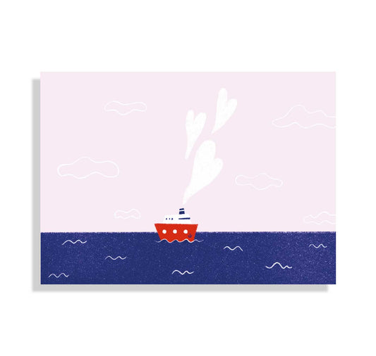 Milena Schnell - Postkarte "Dampfer"