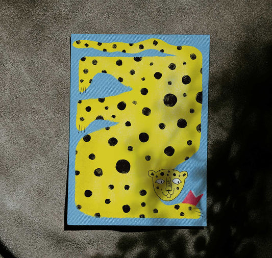 Milena Schnell - Postkarte "Leseleopard"