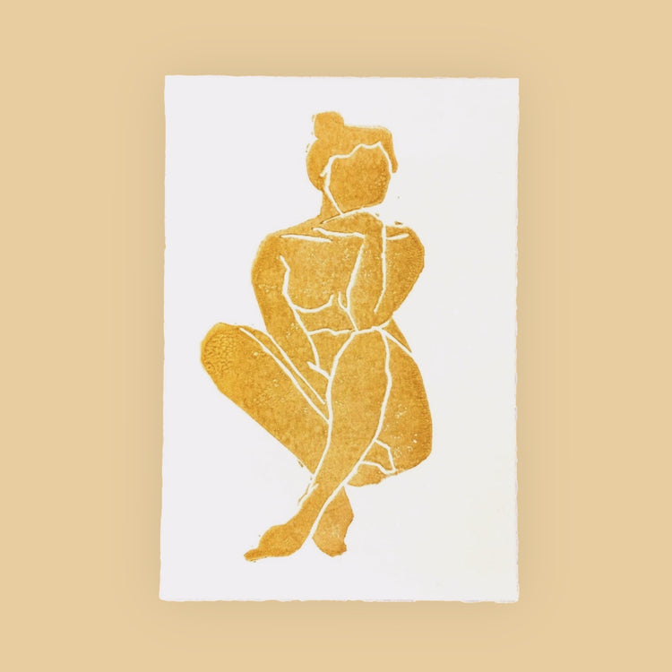 arion illustrated - Carta Linoleografia Originale "Dora Gold"