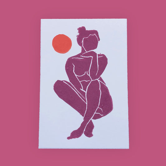 arion illustrated - Carta Linoleografia Originale "Dora Lila"