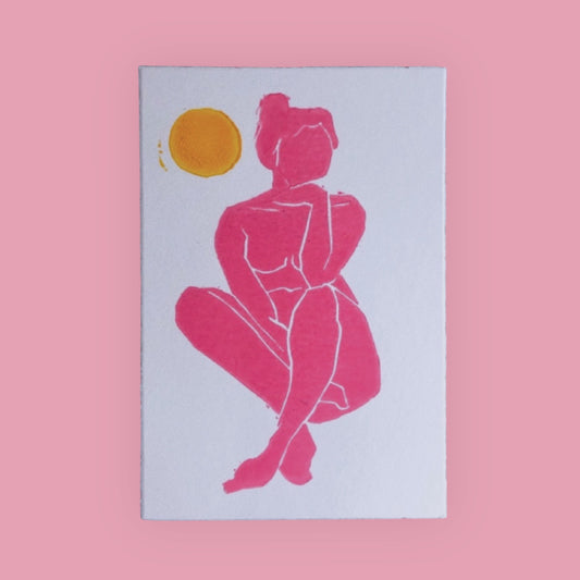 arion illustrated - Carta Linoleografia Originale "Dora Rosa"