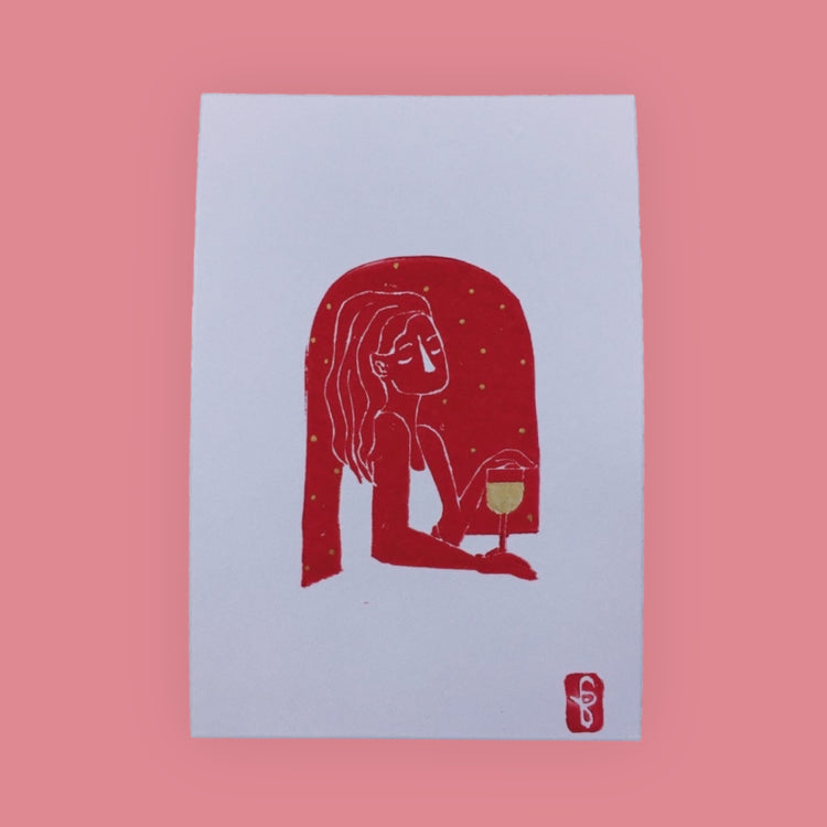 arion illustrated - Stampa linoleografica originale "Golden Wine"