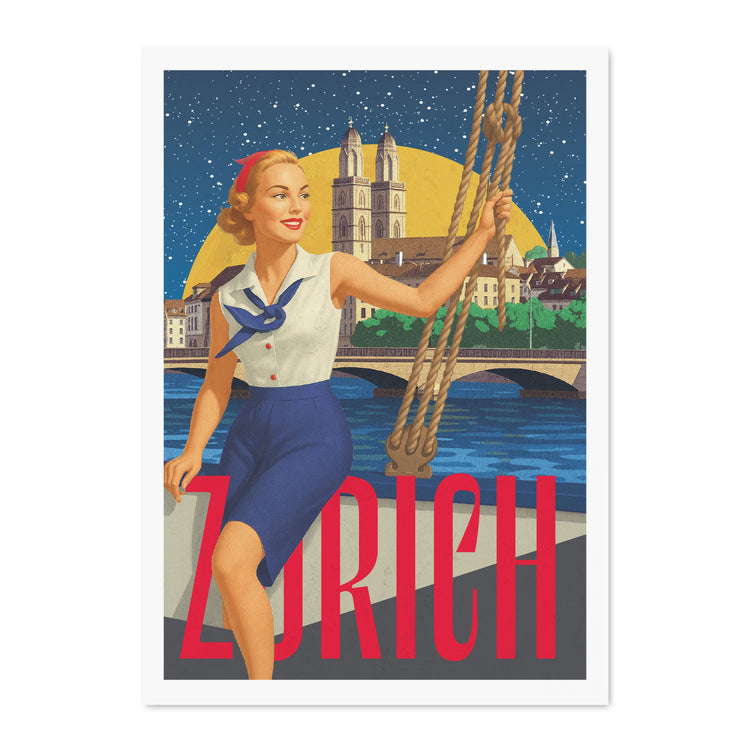 Clarissa Schwarz - Postkarte "Zurich, Lake Cruises"