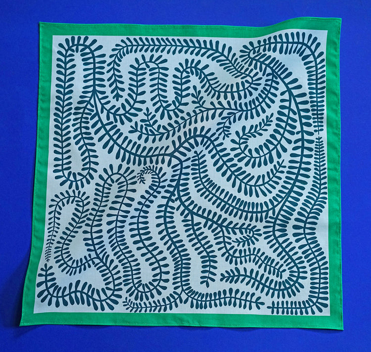 Anna-Lisa Schneeberger - Stofftuch “Ranken” (blau)