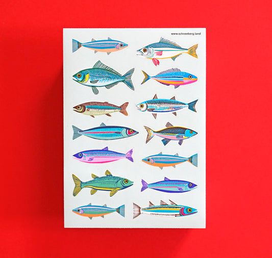 Anna-Lisa Schneeberger - Stickerbogen "14 Fische“
