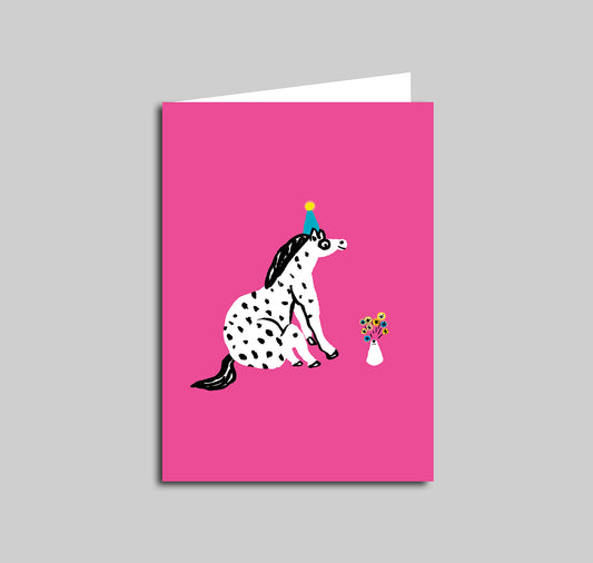 Anna-Lisa Schneeberger - Grusskarte "Pony mit Vulkan"