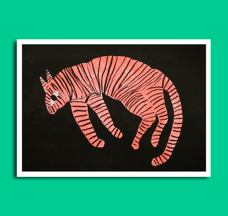 Anna-Lisa Schneeberger - Plakat "Tigerkatze" (Neon Orange)