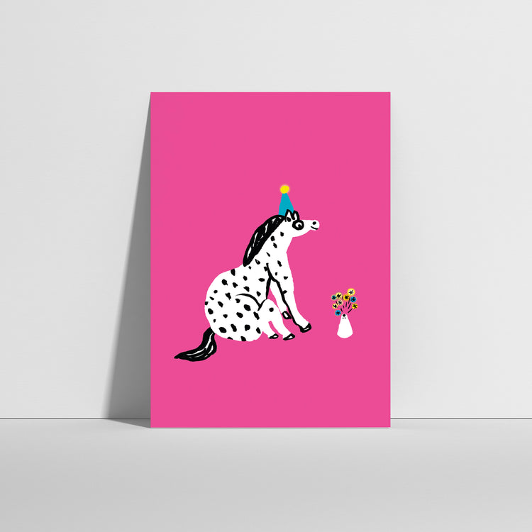 Anna-Lisa Schneeberger - Postkarte "Pony mit Vulkan"