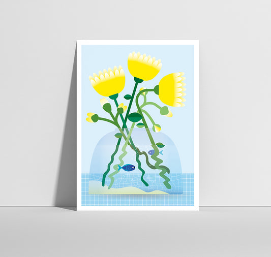 Anna-Lisa Schneeberger - Postkarte "Blumenstrauss Fische"