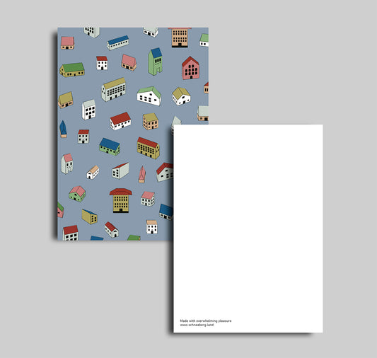 Anna-Lisa Schneeberger - Postkarte "Häuser blau"