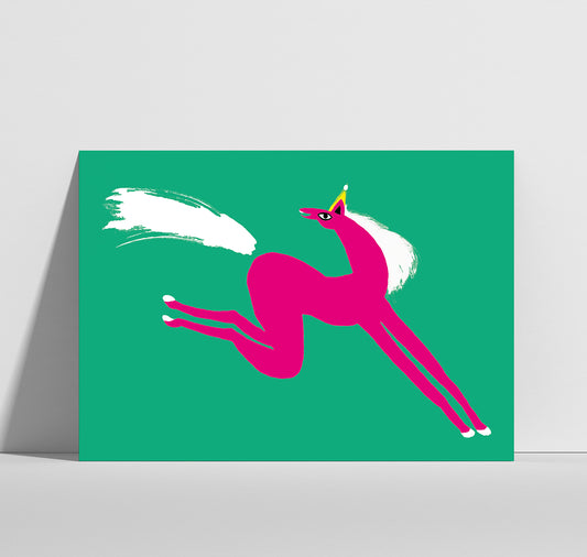 Anna-Lisa Schneeberger - Postkarte "Happy Pony" (Grün)