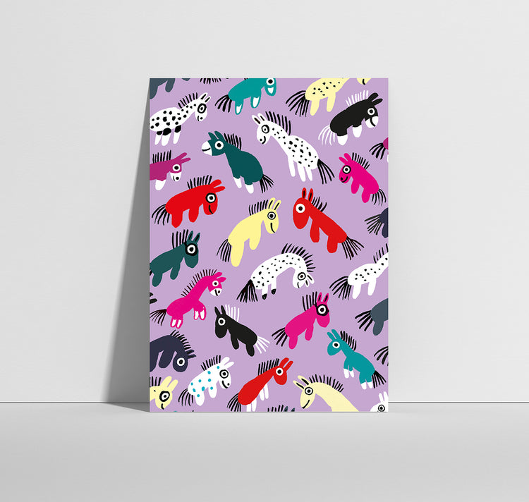 Anna-Lisa Schneeberger - Cartolina "Ponies" (viola)