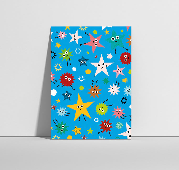 Anna-Lisa Schneeberger - Cartolina "Stelle" (blu)