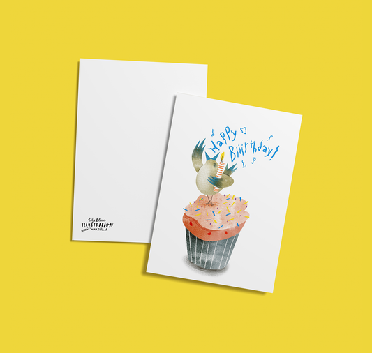 Silja Elsener - Karte "Happy Birthday Vogel"
