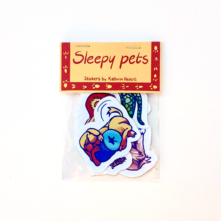 Kathrin Heierli - Set di adesivi "Animali assonnati"