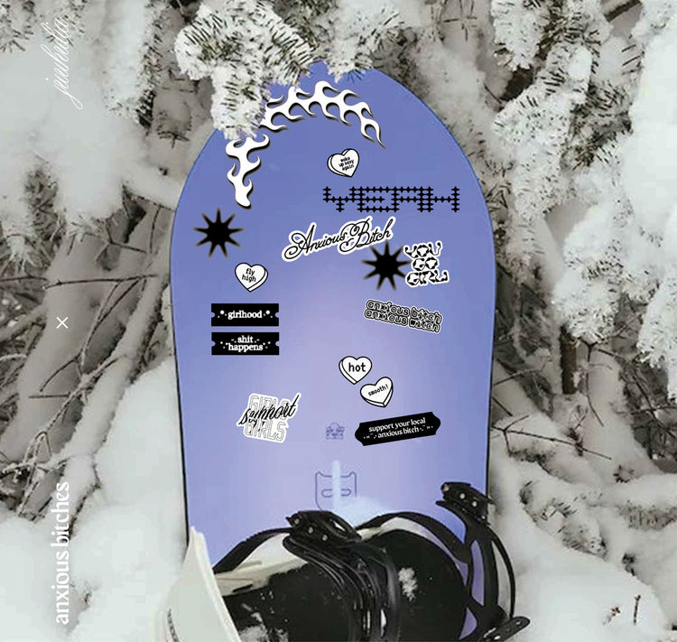 Juuhulia x anxious bitches - Stickerbogen (B/W)