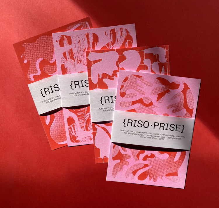 Studio Quarz - Cardset "Riso-Prise" (rot/pink)