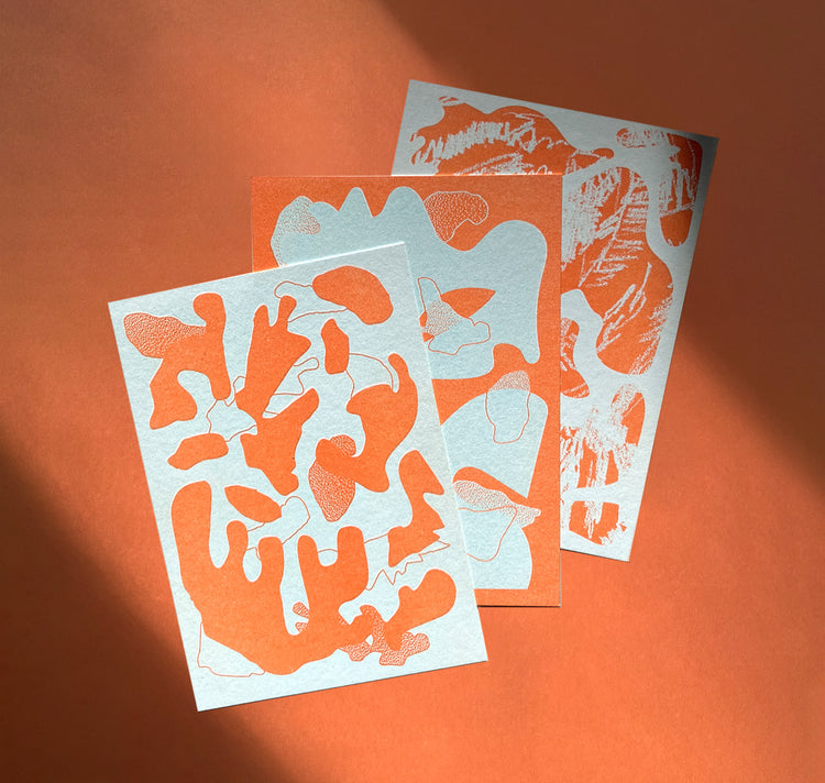 Studio Quarz - Cardset "Riso-Prise" (orange/mint)