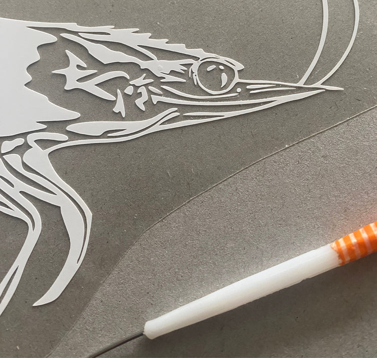 GINNY - Unikat T-Shirt „Shrimp“ (Unisex S)