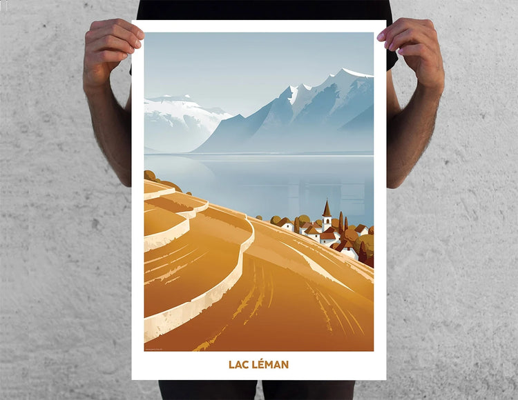 Pierre-Abraham Rochat - Plakat "Lac Léman – La jetée"