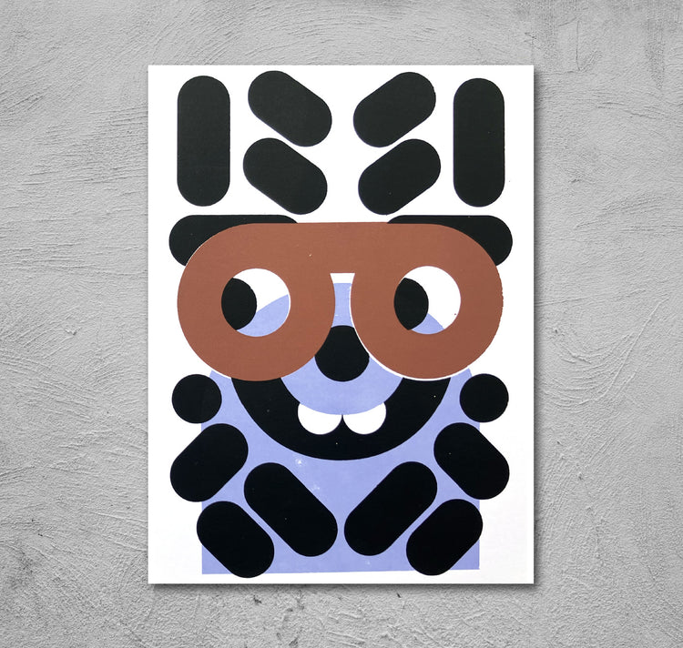 aleli - Karte "Brille" (braun)