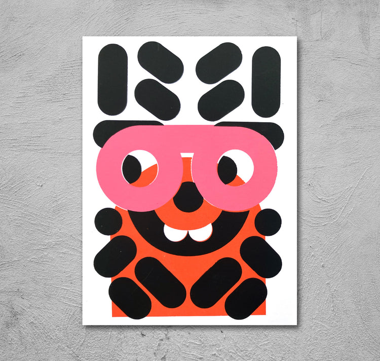 aleli - Karte "Brille" (pink)