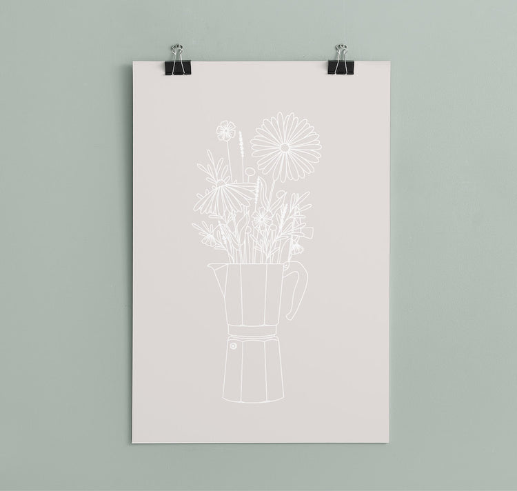 atelier gianna - Plakat "Bialetti" (hellgrau)