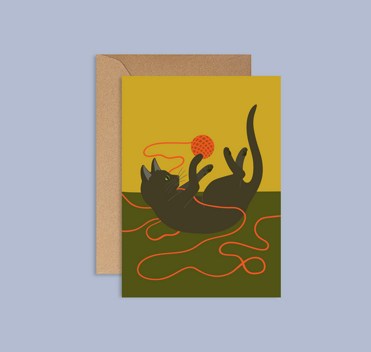 Lisa Voisard - Postkarte "Schwarze Katze"
