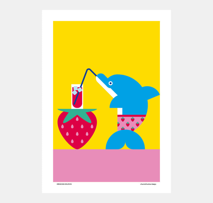 design di chantal kocher - poster "Drinking Dolphin"