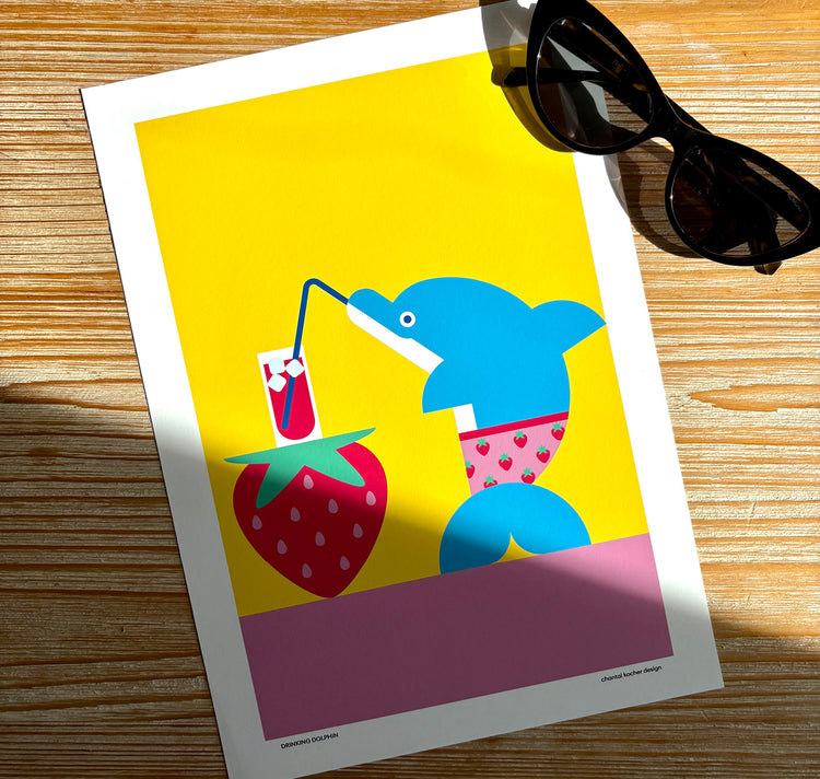 design di chantal kocher - poster "Drinking Dolphin"