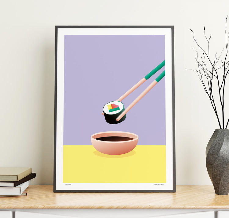 chantal kocher design - Plakat "I LOVE sUshi"