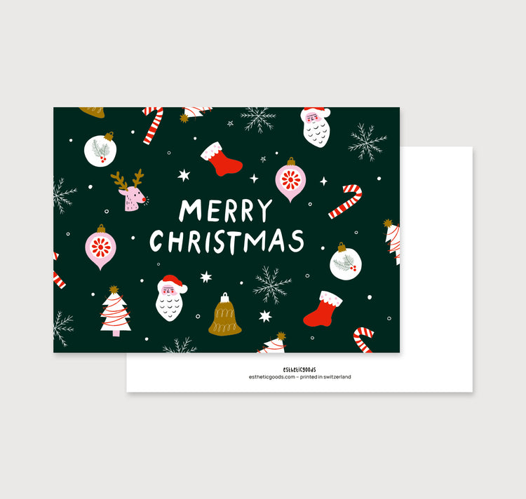 estheticgoods - Postkarte "Merry Christmas" (grün)