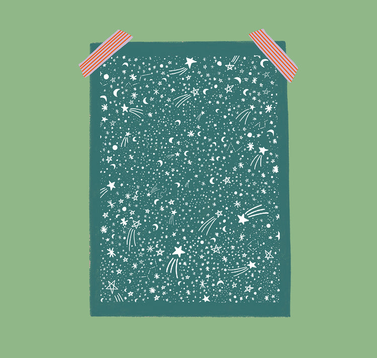 estheticgoods - Postkarte "Sterne" (Petrol)