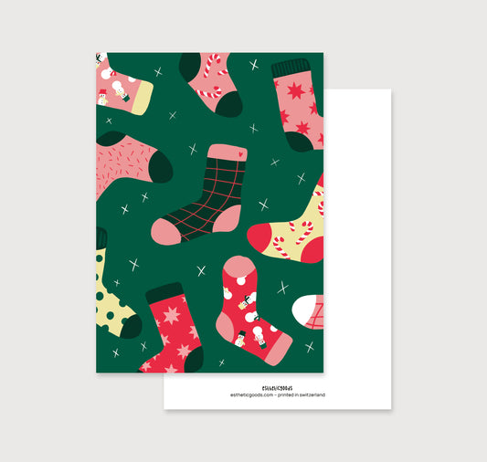 estheticgoods - Postkarte "Weihnachtssocken"