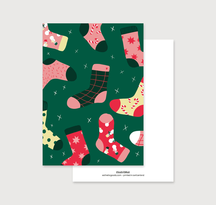 estheticgoods - Postkarte "Weihnachtssocken"