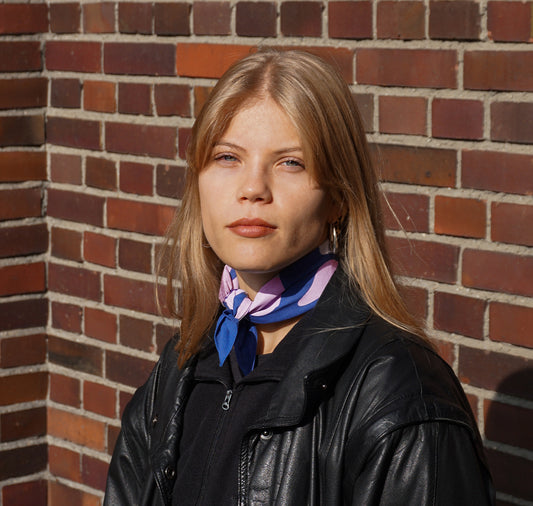 Garn mit Charme - Foulard (blau/rosa)