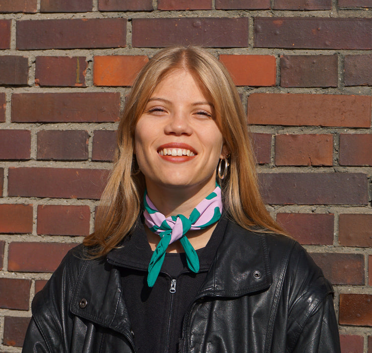 Garn mit Charme - Foulard (grün/rosa)