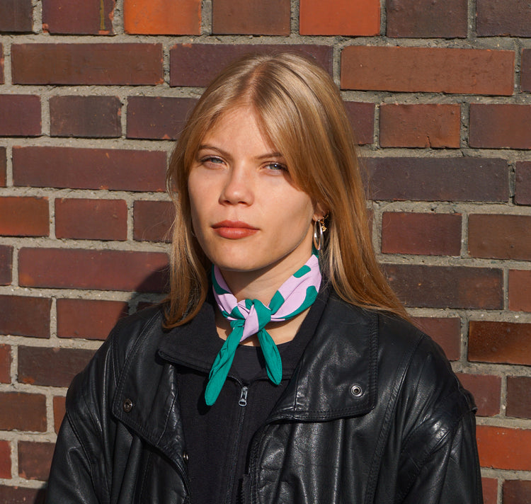 Garn mit Charme - Foulard (grün/rosa)