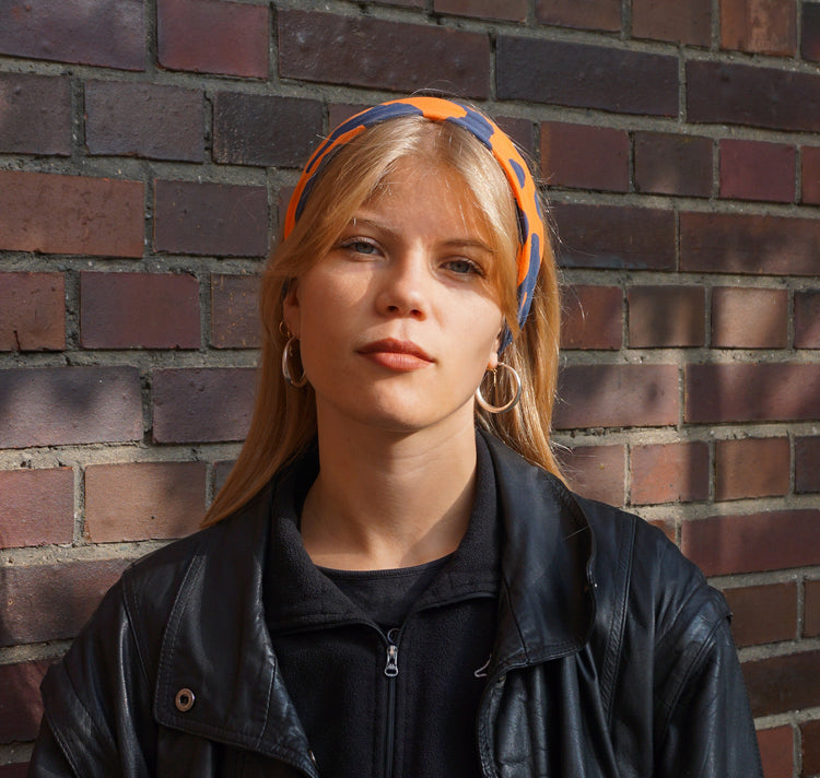 Garn mit Charme - Foulard (orange/blau)