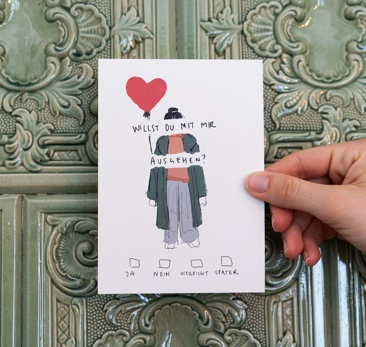 gsichtlos - Postkarte "Ausgehen?"