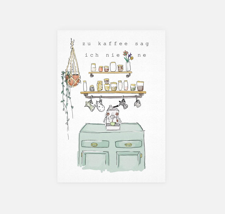 gsichtlos - Postkarte "Kaffee"