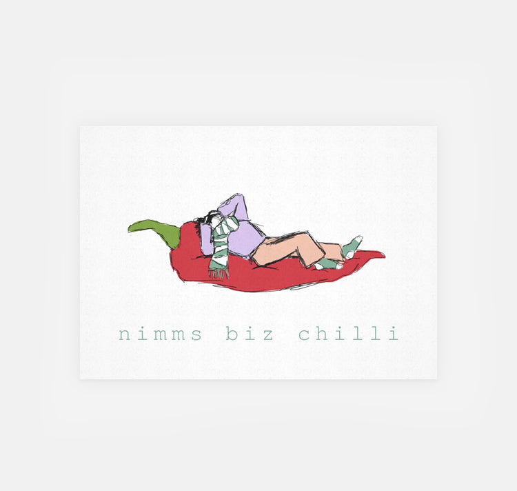 gsichtlos - Postkarte "nimms biz chilli"