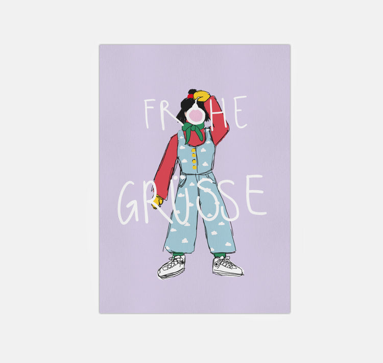 gsichtlos - Postkarte "frohe grüsse"